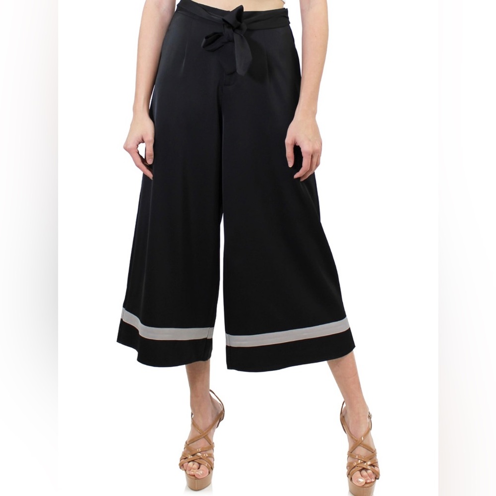 New Marc Defang Black Wide Leg 3/4 Length Pants - 4 US
